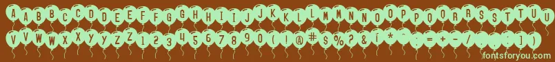 SfBalloons Font – Green Fonts on Brown Background