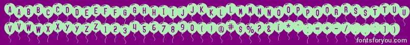 SfBalloons Font – Green Fonts on Purple Background