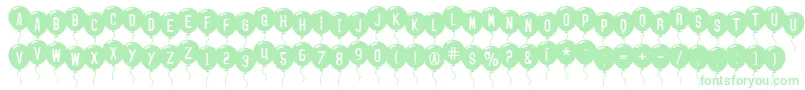 SfBalloons-Schriftart – Grüne Schriften auf weißem Hintergrund