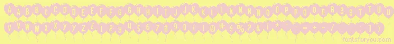 フォントSfBalloons – ピンクのフォント、黄色の背景