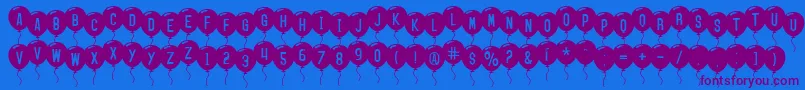 SfBalloons Font – Purple Fonts on Blue Background