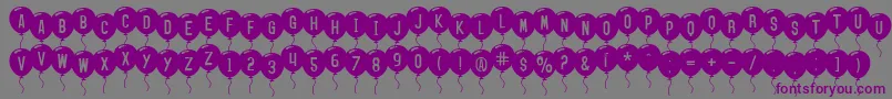 Czcionka SfBalloons – fioletowe czcionki na szarym tle