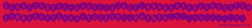 SfBalloons Font – Purple Fonts on Red Background