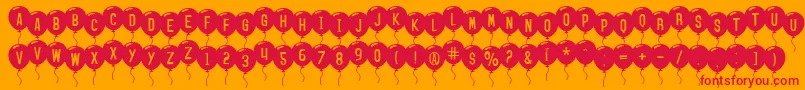 SfBalloons Font – Red Fonts on Orange Background