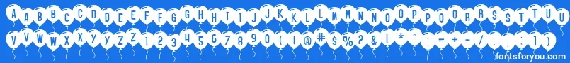 フォントSfBalloons – 青い背景に白い文字