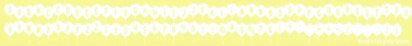 SfBalloons Font – White Fonts on Yellow Background