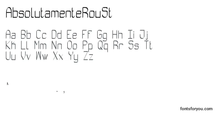 AbsolutamenteRouSt Font – alphabet, numbers, special characters