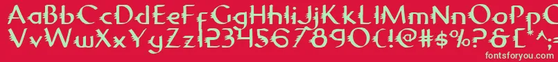 フォントGypsy – 赤い背景に緑の文字