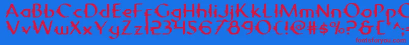 Gypsy Font – Red Fonts on Blue Background