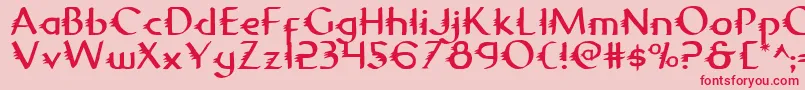 Gypsy Font – Red Fonts on Pink Background