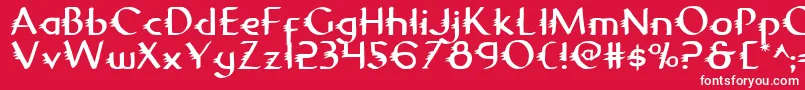 Gypsy Font – White Fonts on Red Background