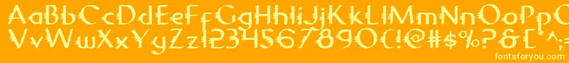 Gypsy Font – Yellow Fonts on Orange Background