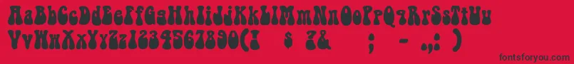 Bellbottom Font – Black Fonts on Red Background