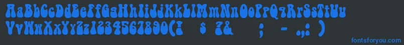 Bellbottom Font – Blue Fonts on Black Background