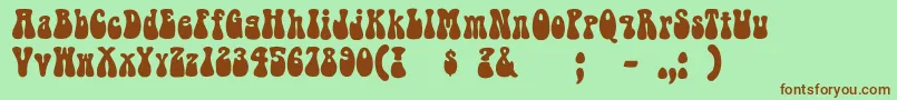 Bellbottom Font – Brown Fonts on Green Background