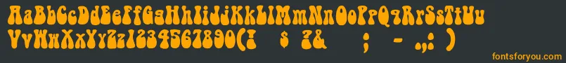 Bellbottom Font – Orange Fonts on Black Background