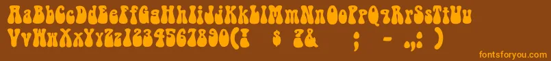 Bellbottom Font – Orange Fonts on Brown Background