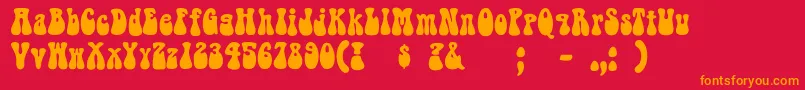 Bellbottom Font – Orange Fonts on Red Background