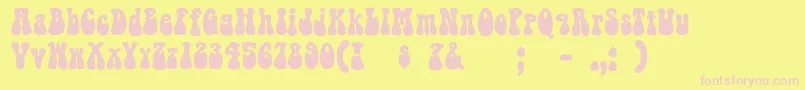 Bellbottom Font – Pink Fonts on Yellow Background