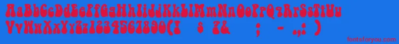 Bellbottom Font – Red Fonts on Blue Background