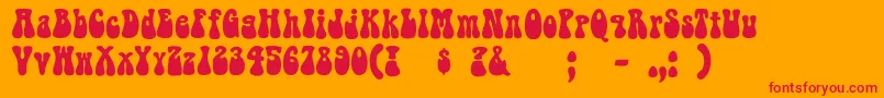 Bellbottom Font – Red Fonts on Orange Background