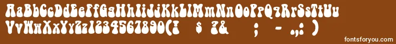 Bellbottom Font – White Fonts on Brown Background