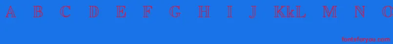 EuclidMathTwo-Schriftart – Rote Schriften auf blauem Hintergrund