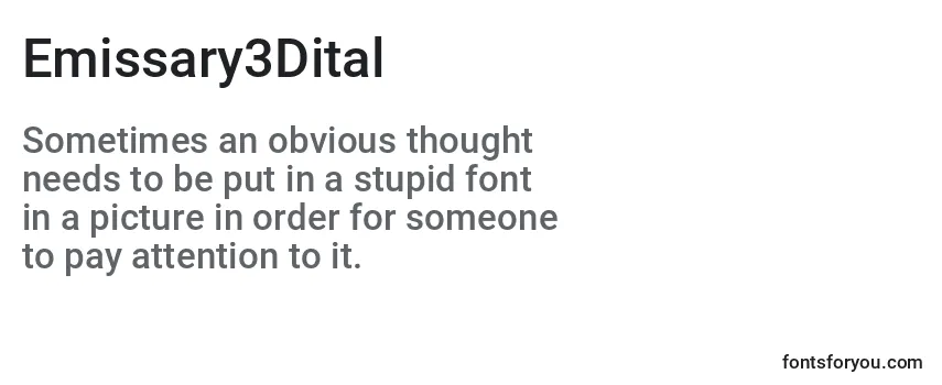 Review of the Emissary3Dital Font