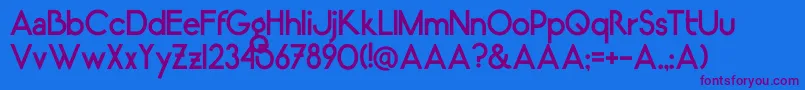 LugosRegular Font – Purple Fonts on Blue Background