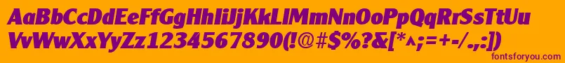 Clearlygothicheavy ffy Font – Purple Fonts on Orange Background