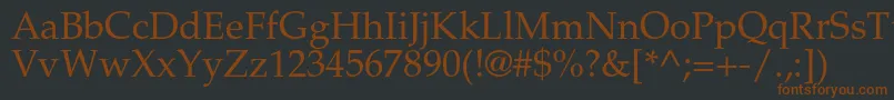 Palladiumc-fontti – ruskeat fontit mustalla taustalla