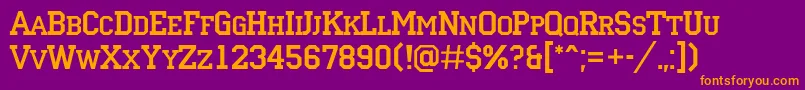 ACampuscaps Font – Orange Fonts on Purple Background