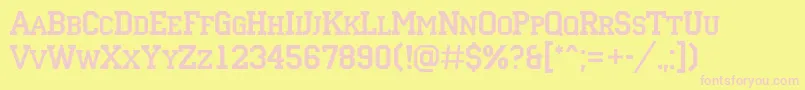 ACampuscaps Font – Pink Fonts on Yellow Background