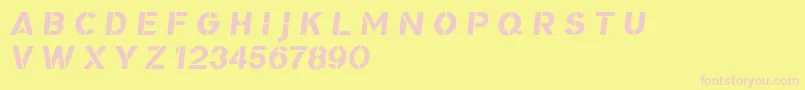 BomberTvDf Font – Pink Fonts on Yellow Background