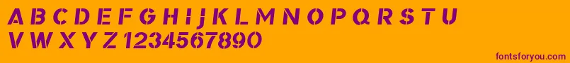 BomberTvDf Font – Purple Fonts on Orange Background