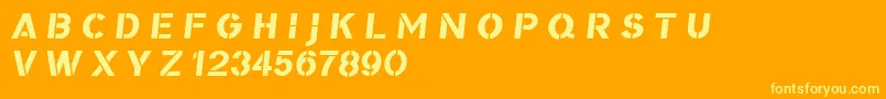 BomberTvDf Font – Yellow Fonts on Orange Background