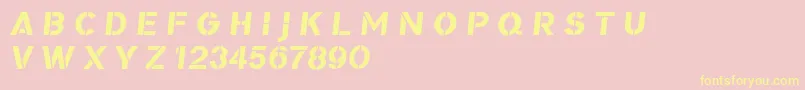 BomberTvDf Font – Yellow Fonts on Pink Background