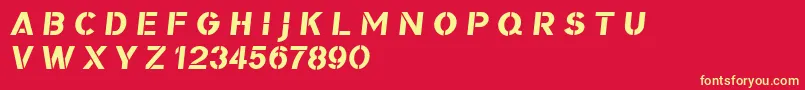 BomberTvDf Font – Yellow Fonts on Red Background