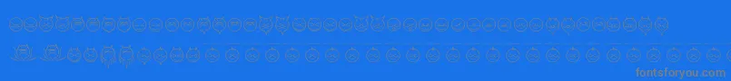 SomedevilfacesRegular-Schriftart – Graue Schriften auf blauem Hintergrund