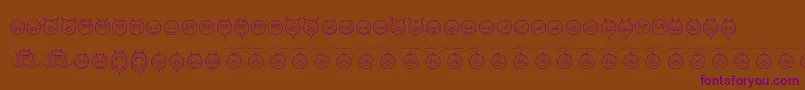 フォントSomedevilfacesRegular – 紫色のフォント、茶色の背景