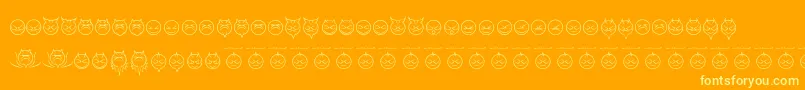 Fonte SomedevilfacesRegular – fontes amarelas em um fundo laranja