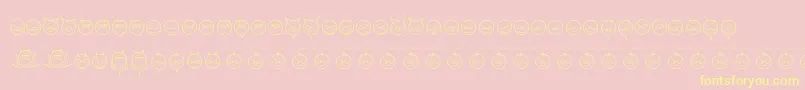 SomedevilfacesRegular-Schriftart – Gelbe Schriften auf rosa Hintergrund