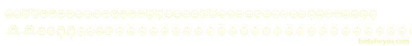 SomedevilfacesRegular-Schriftart – Gelbe Schriften auf weißem Hintergrund