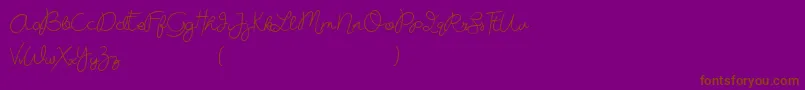 MissBeautifulBold-Schriftart – Braune Schriften auf violettem Hintergrund