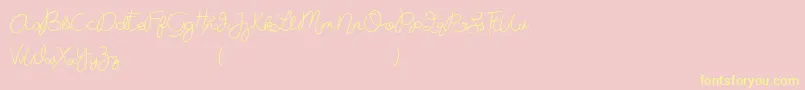 MissBeautifulBold Font – Yellow Fonts on Pink Background