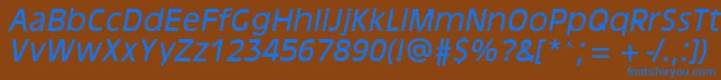 AntiqueOaklandOblique Font – Blue Fonts on Brown Background