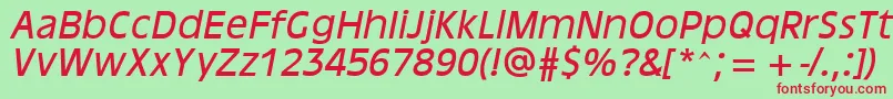 AntiqueOaklandOblique Font – Red Fonts on Green Background