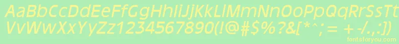 AntiqueOaklandOblique Font – Yellow Fonts on Green Background