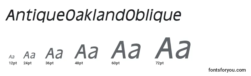 Размеры шрифта AntiqueOaklandOblique