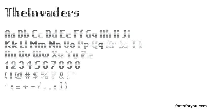 Czcionka TheInvaders – alfabet, cyfry, specjalne znaki
